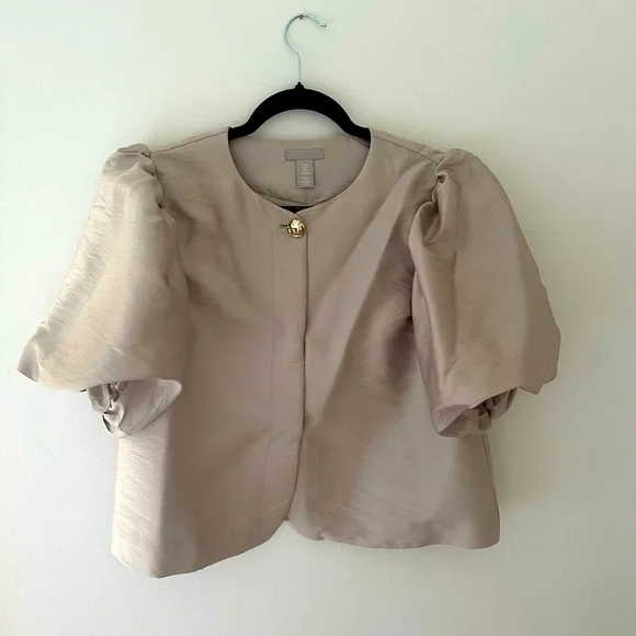 H&M Beige Puff Sleeve Top - Picture 2 of 4